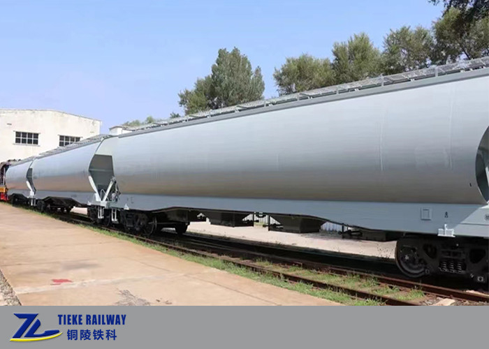Mısır Buğday Soya Fasulyesi Tahıl Haznesi Vagonları Demiryolu Ölçer 1435mm Taşıma Yükü 70 Ton