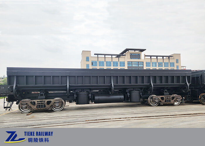 KF60 Railway Side Dump Car 60t Load Air Tipping Cylinder for Standard Gauge Ballast
