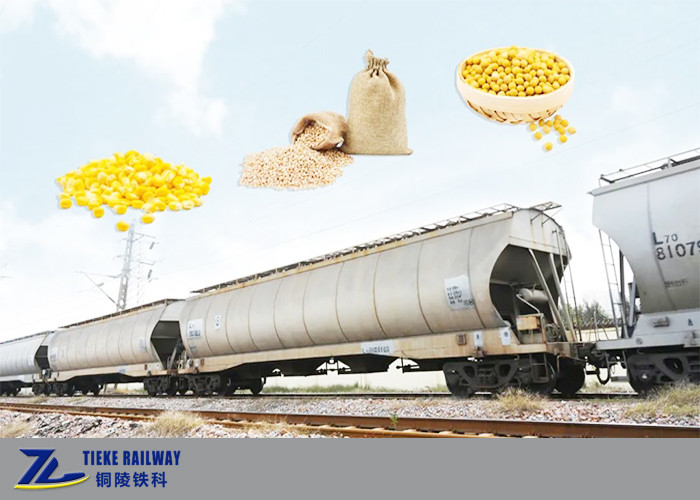 Dökme Soya Fasulyesi Mısır Buğdayı İçin Kapalı Tahıl Haznesi Vagon Araba 1435mm Ölçer