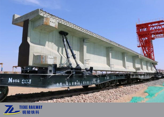 85t Yük Beton Köprü Kirişi 50km / H Taşıma Düz Raylı Yük Arabası